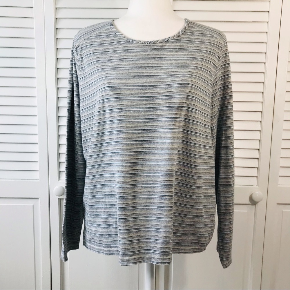 2/$25 CHARTER CLUB Blue Striped Long Sleeve Shirt, XL